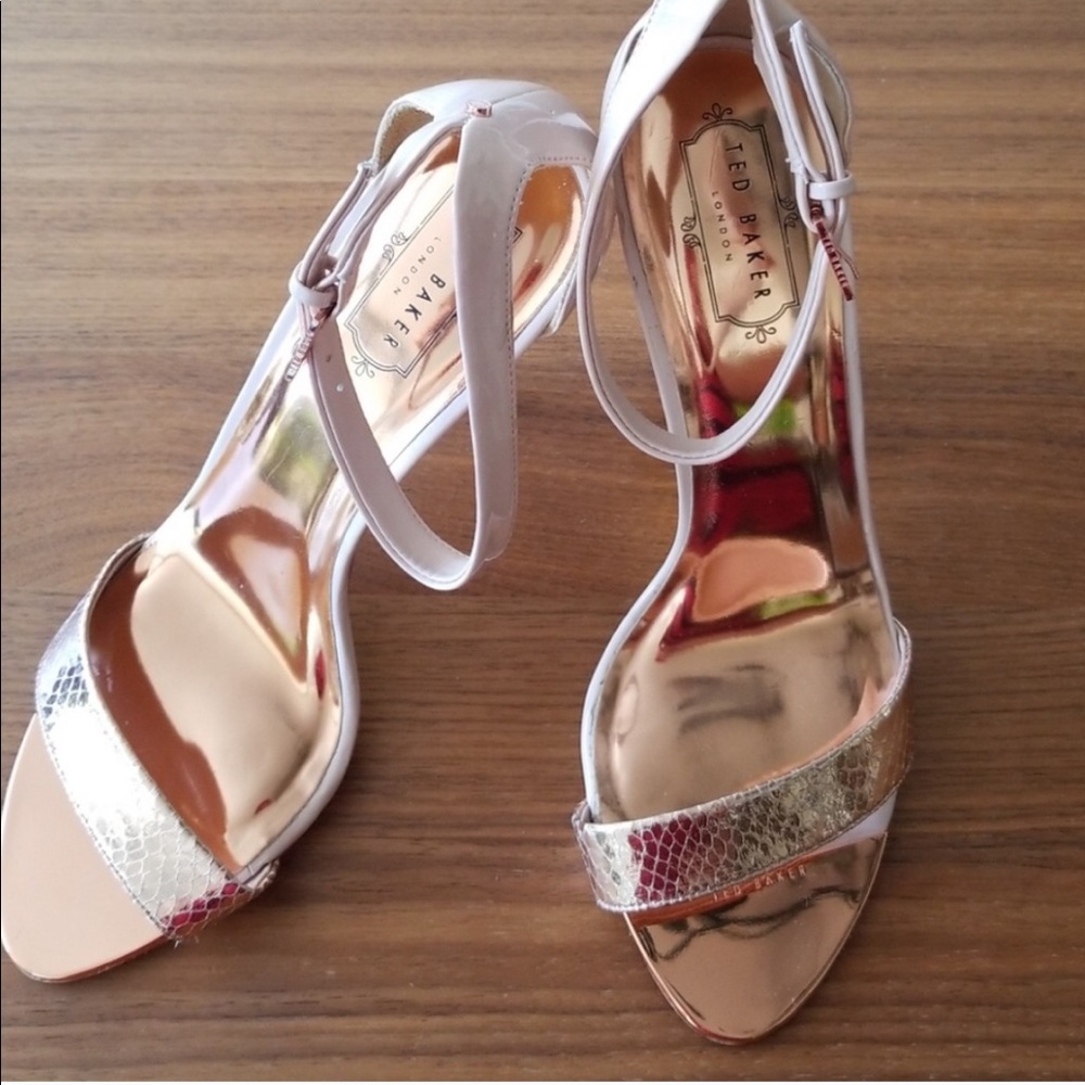 Ted Baker Pale Pink and Rose Gold Sandals